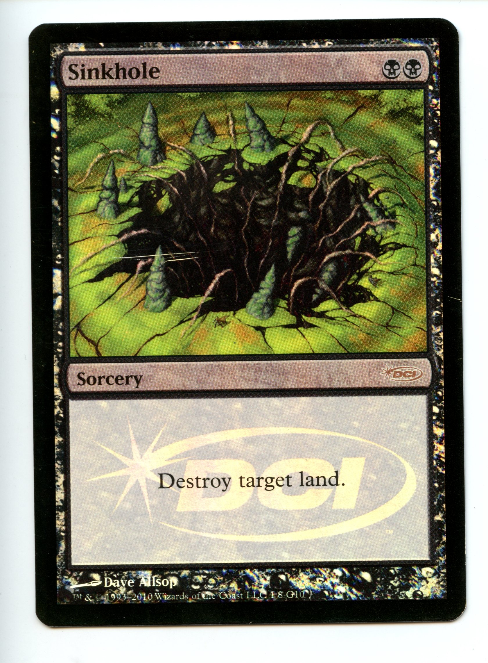 Magic the Gathering - Sinkhole Foil - DCI Promo - Moderately Played