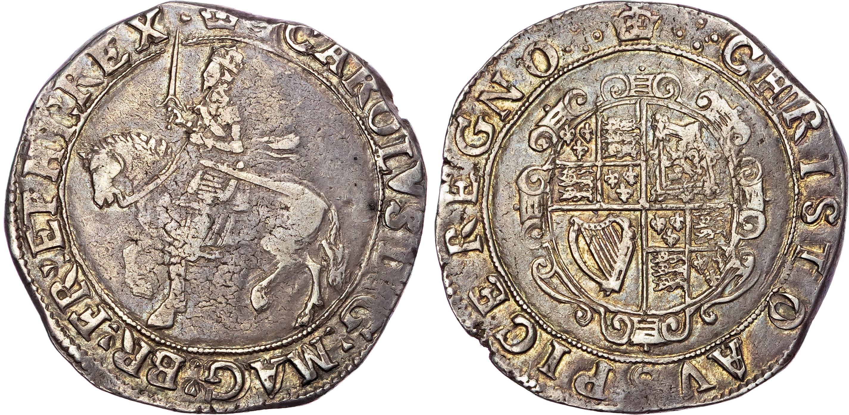 Charles I (1625‐1649), AR Halfcrown, Group III, type 3a1, Tower (London) mint (under King), mm. crown (1635‐6).