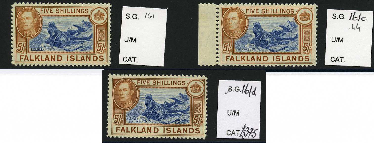 1938, 1944 and 1949 printings of the 5/-...