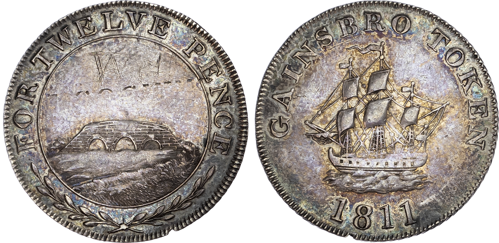 Lincolnshire, Gainsborough. Silver shilling, 1811. 