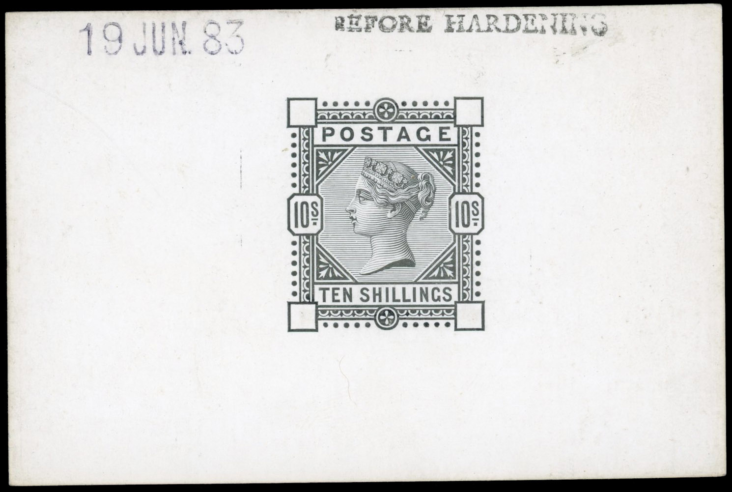 Great Britain 1883-84 10s die proof printed in black SG 177var