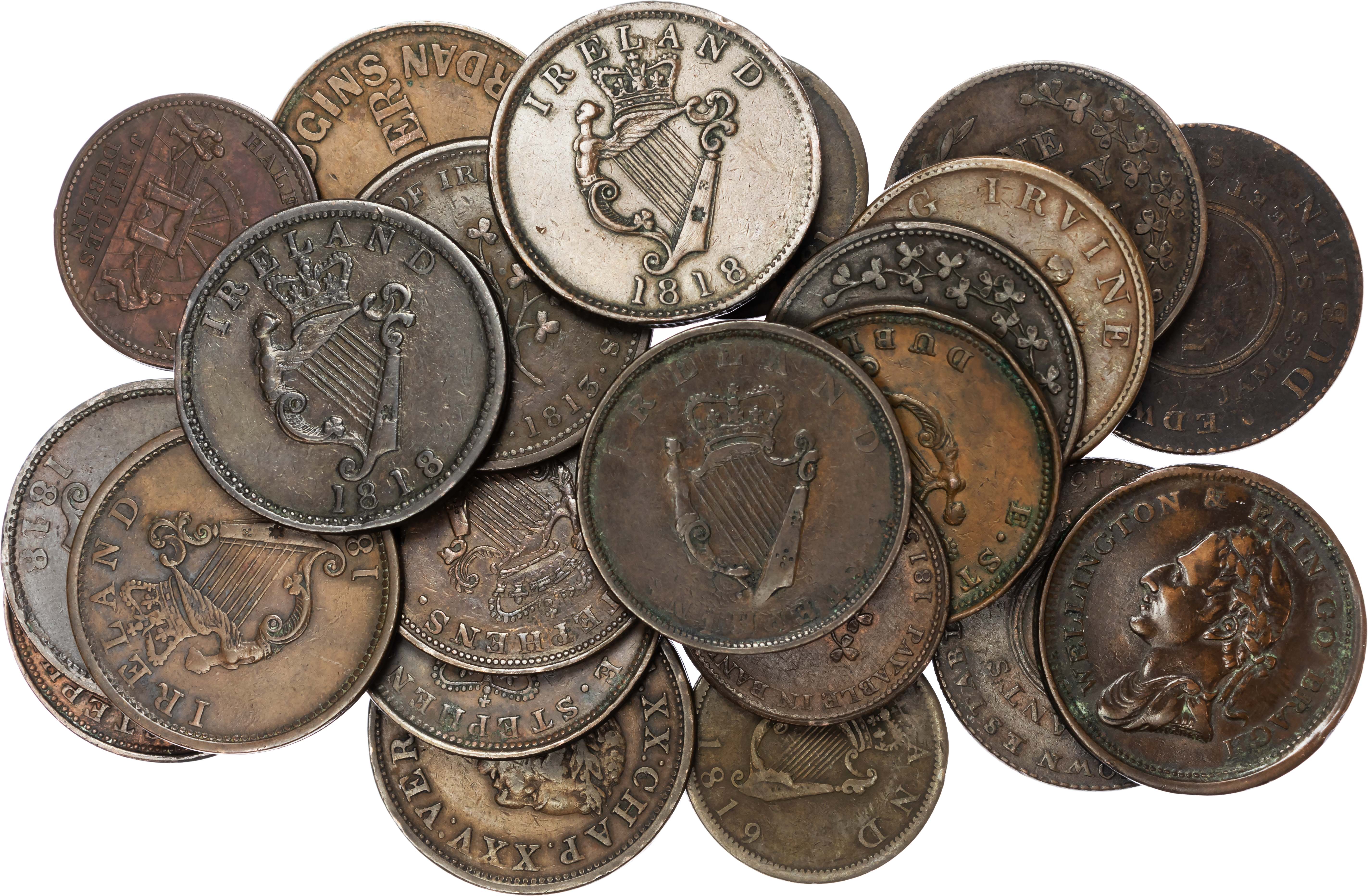 IRISH, ot of 19th. Century Pennies (18) and Halfpennies (4). Generally Very Fine or better condition. [22]…