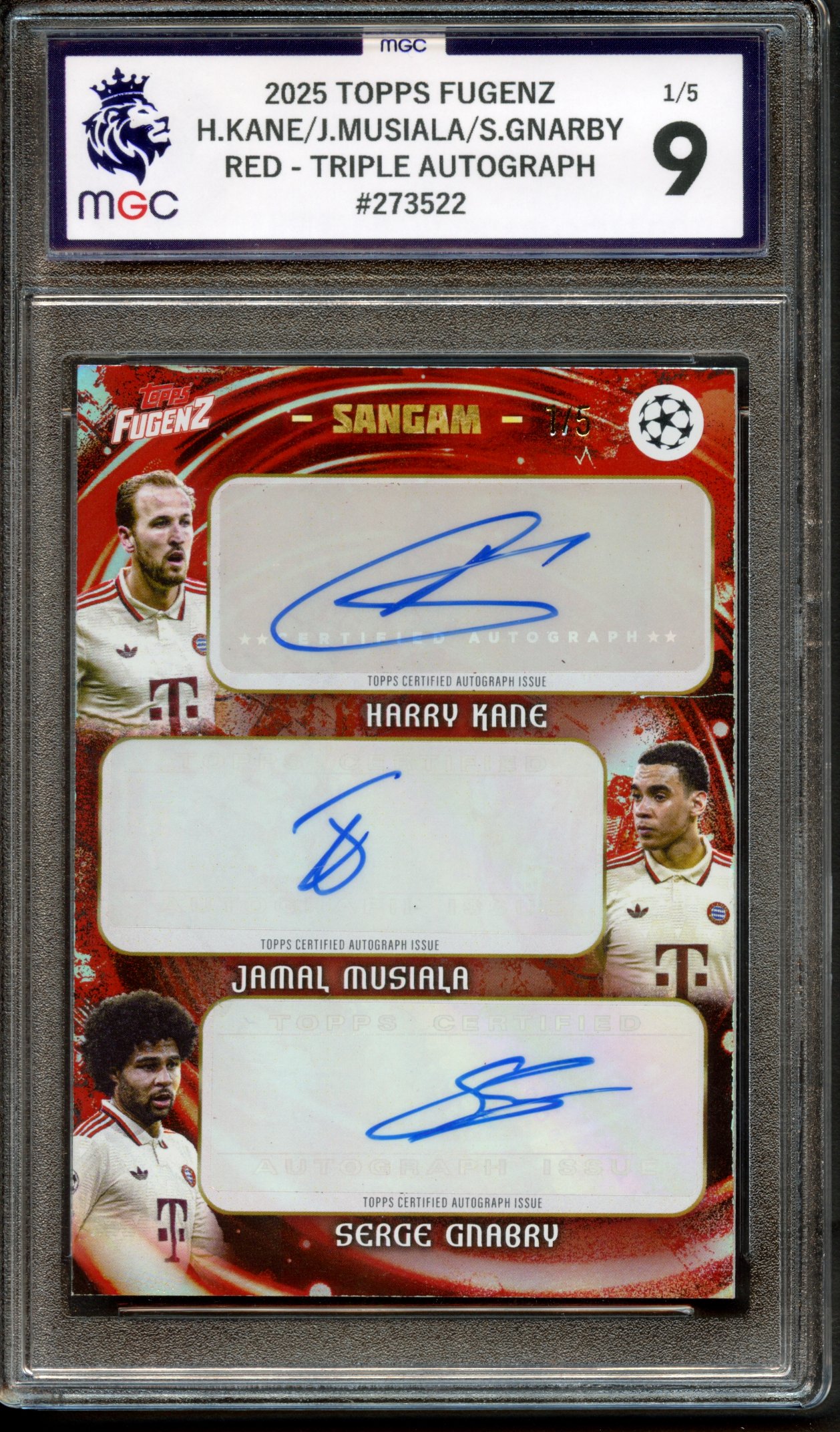 2025 TOPPS FUGENZ KANE/MUSIALA/GNARBY 1/5 RED TRIPLE AUTO #273522