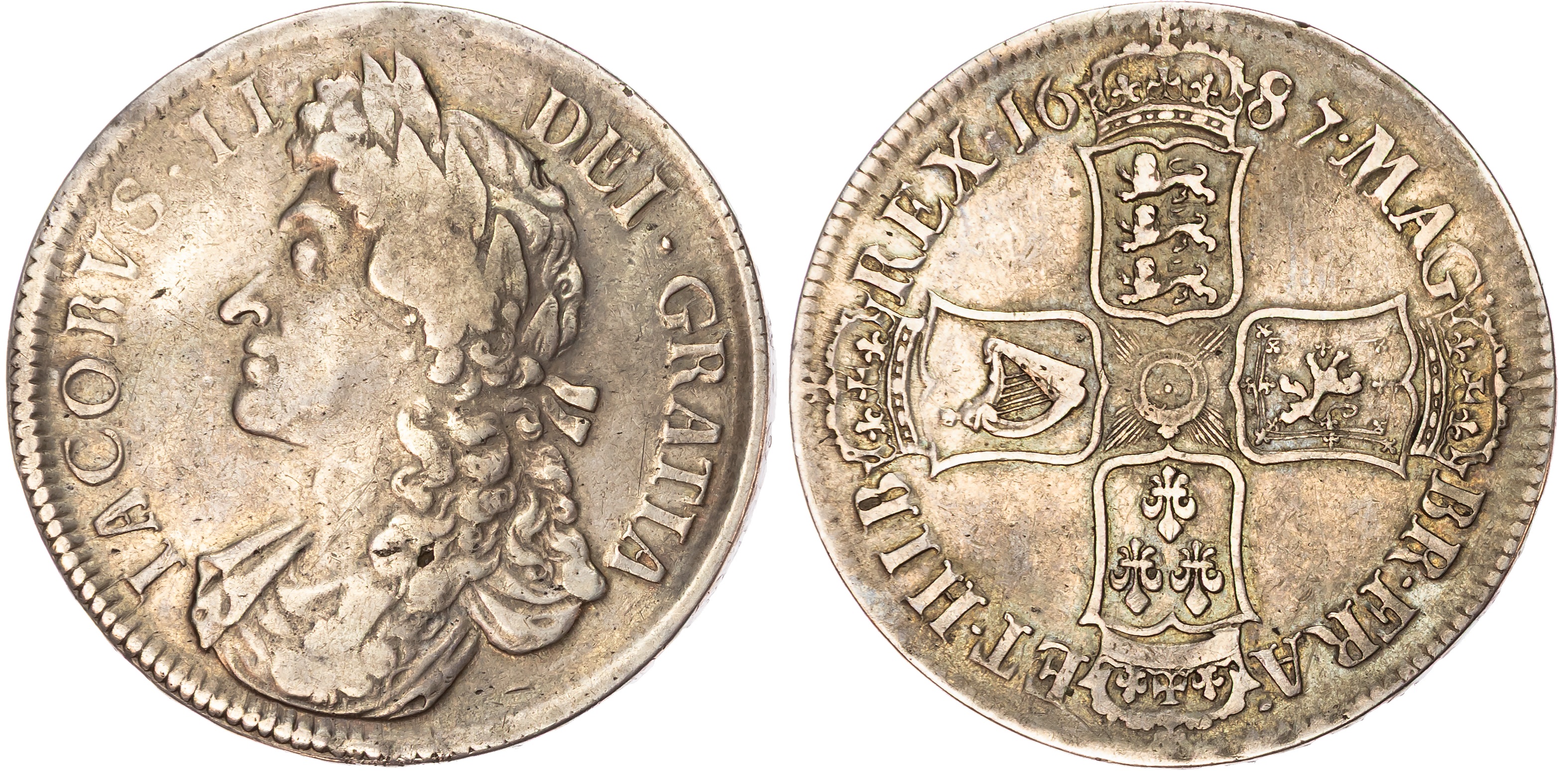 James II (1685-1688) Crown, 1687, TERTIO.