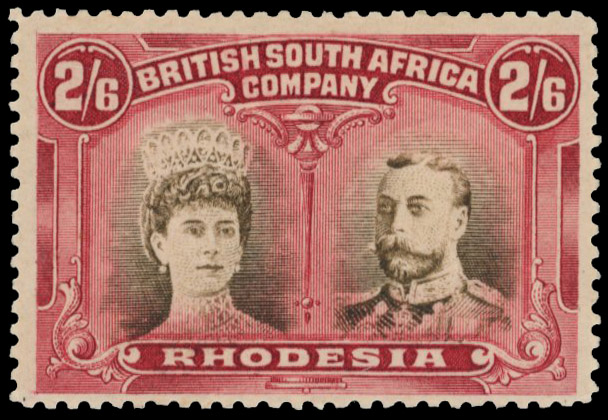 2s6d sepia and deep crimson SG 156, yellowish heads mint