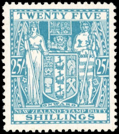 NZ SG F204 1946 25s greenish blue mint