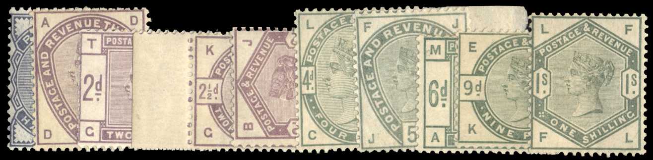 1883-84 ½d-1s "Lilac and Green" unified...