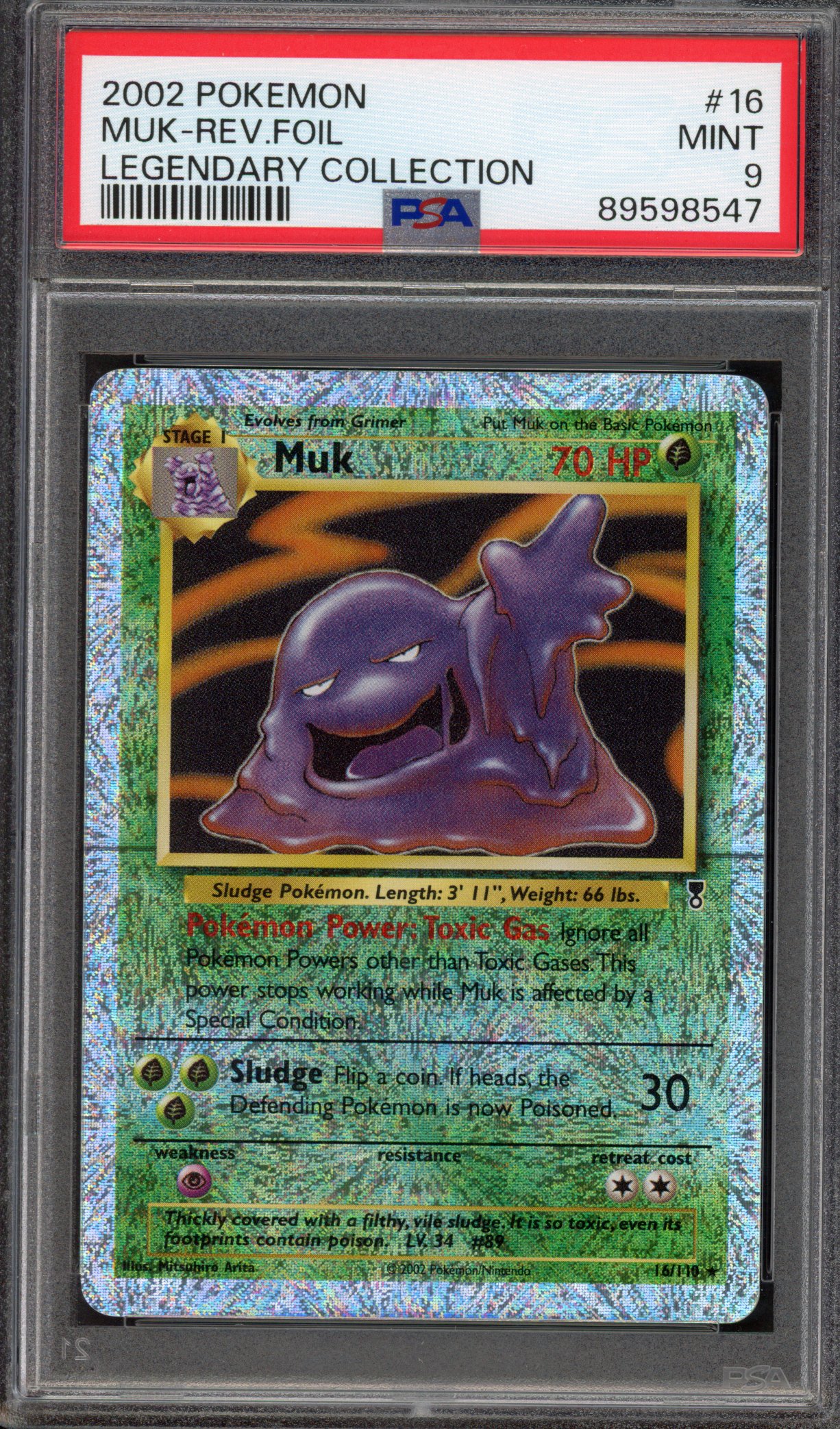 Pokémon TCG PSA 9 Muk 16 Reverse Foil, Legendary Collection