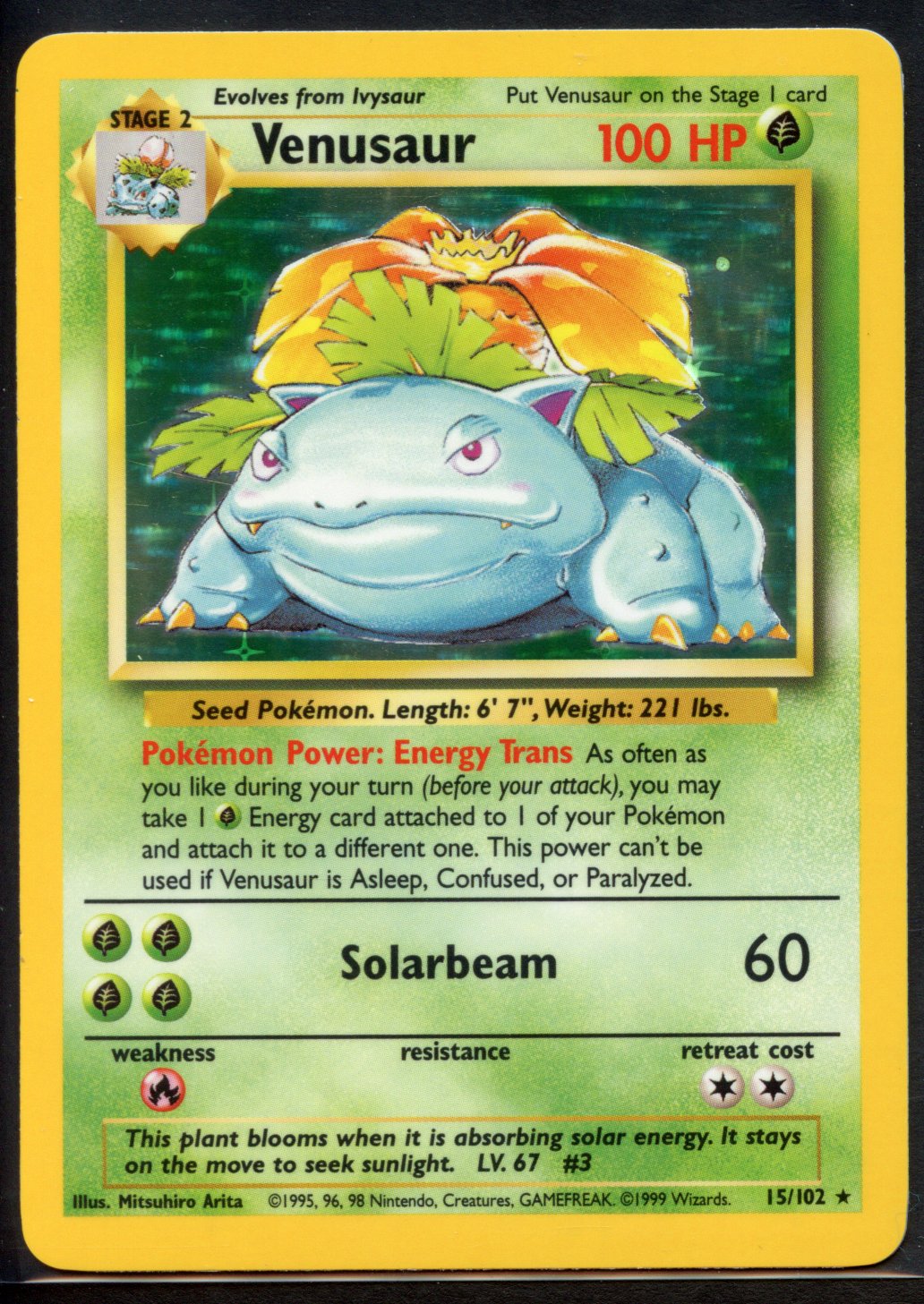 Venusaur Holo #15/102 - Base Set (Ungraded) - Near Mint