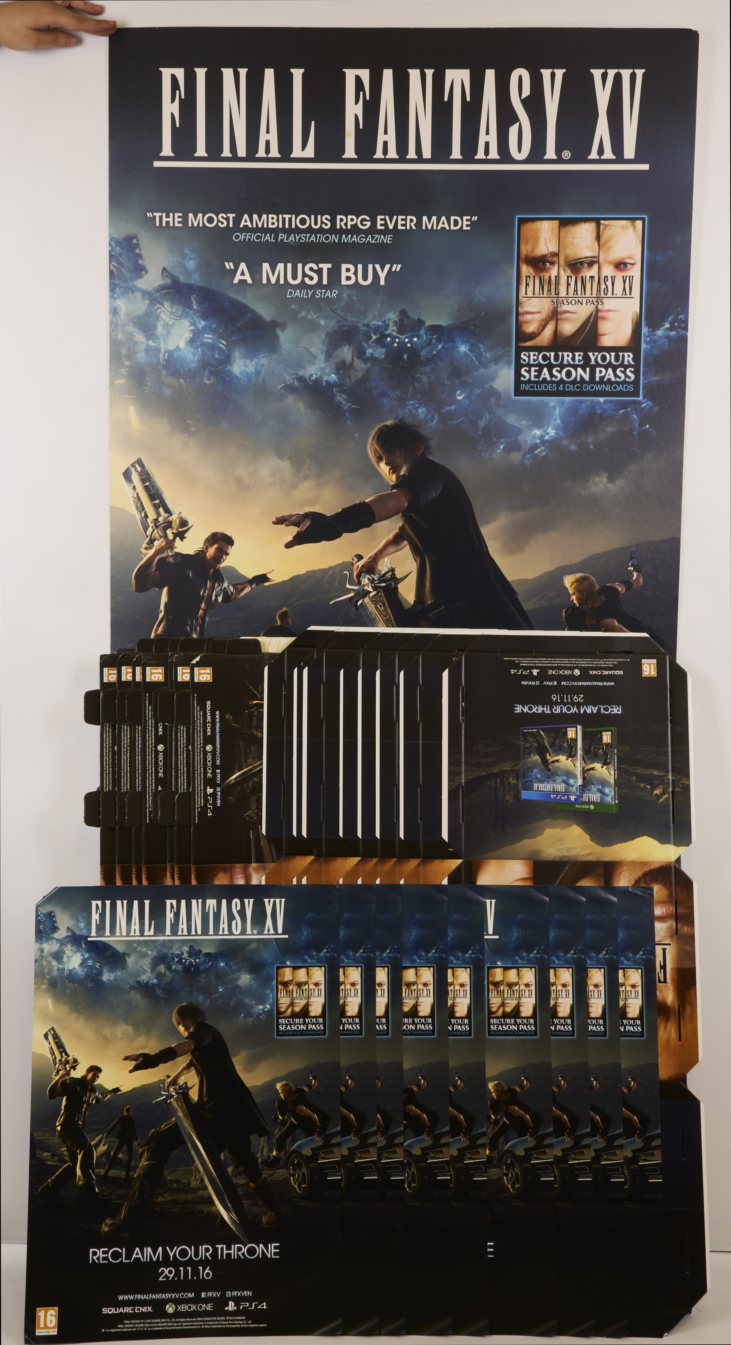 Final Fantasy 15 Standee/Point of Sale Material - Complete in Box 