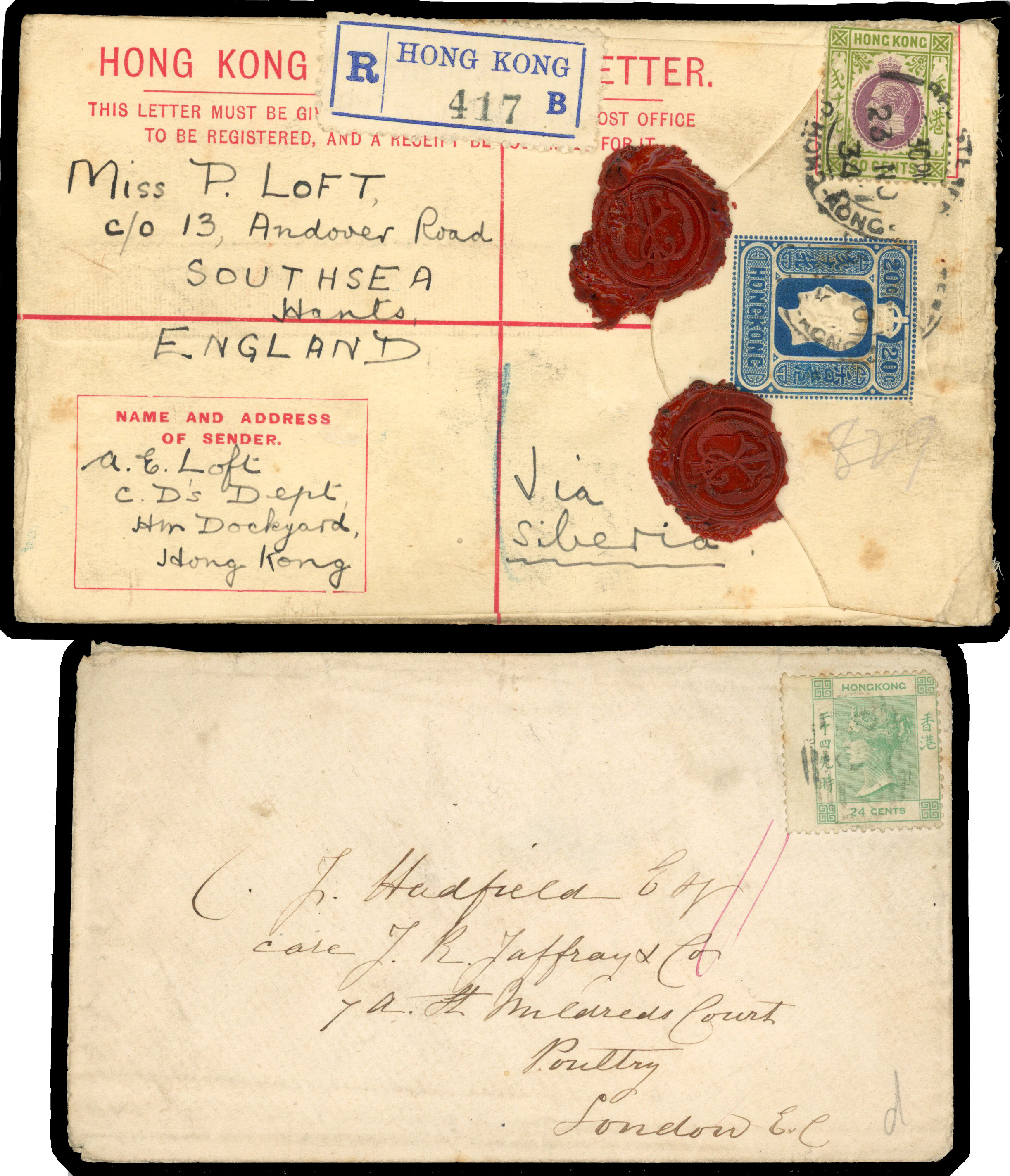 1863-1939 selection of five covers/picture postcards and a front