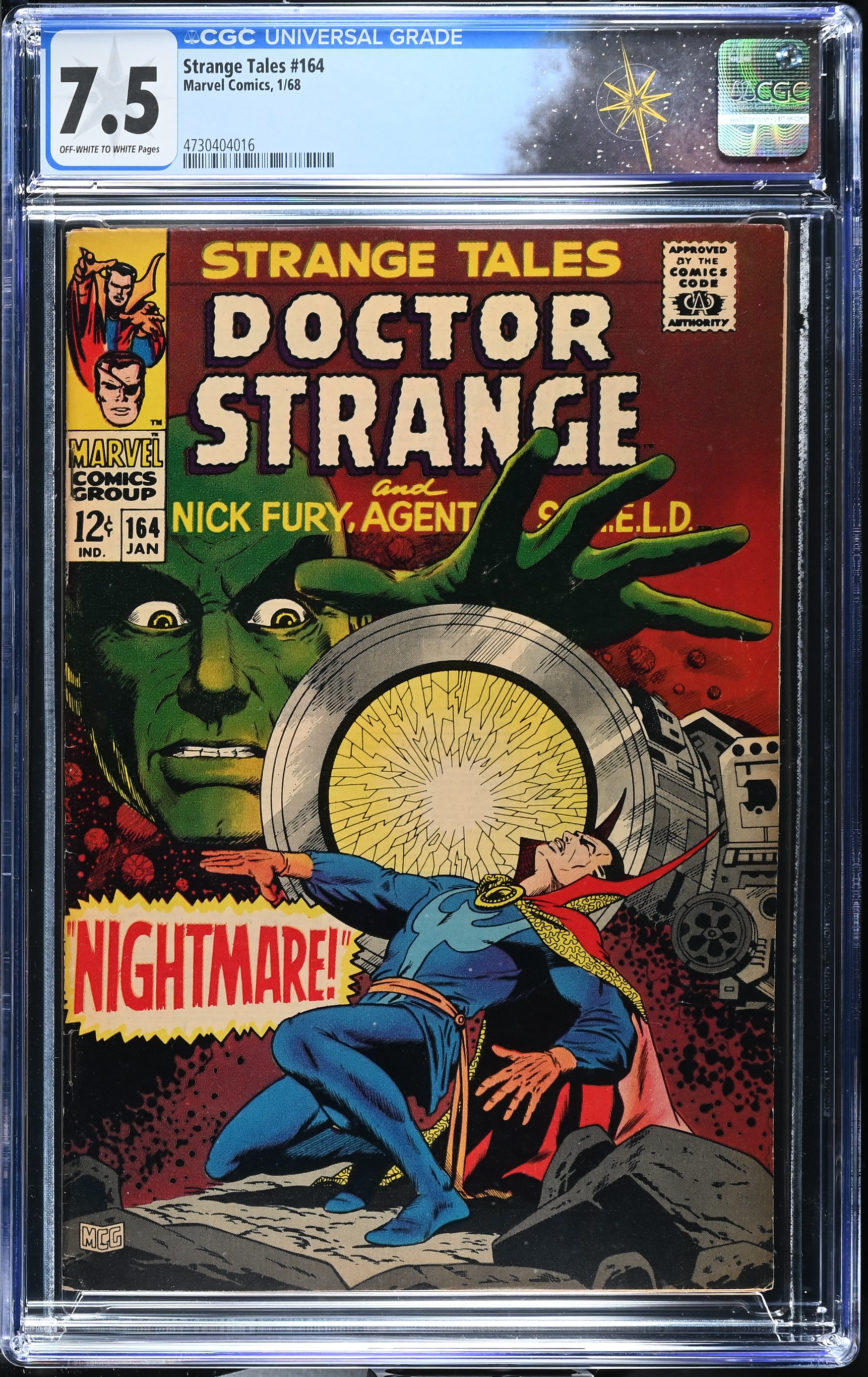 Strange Tales #164 CGC 7.5 1st Appearance of Yandroth (Marvel Comics, 1968) Off-White to White Pages