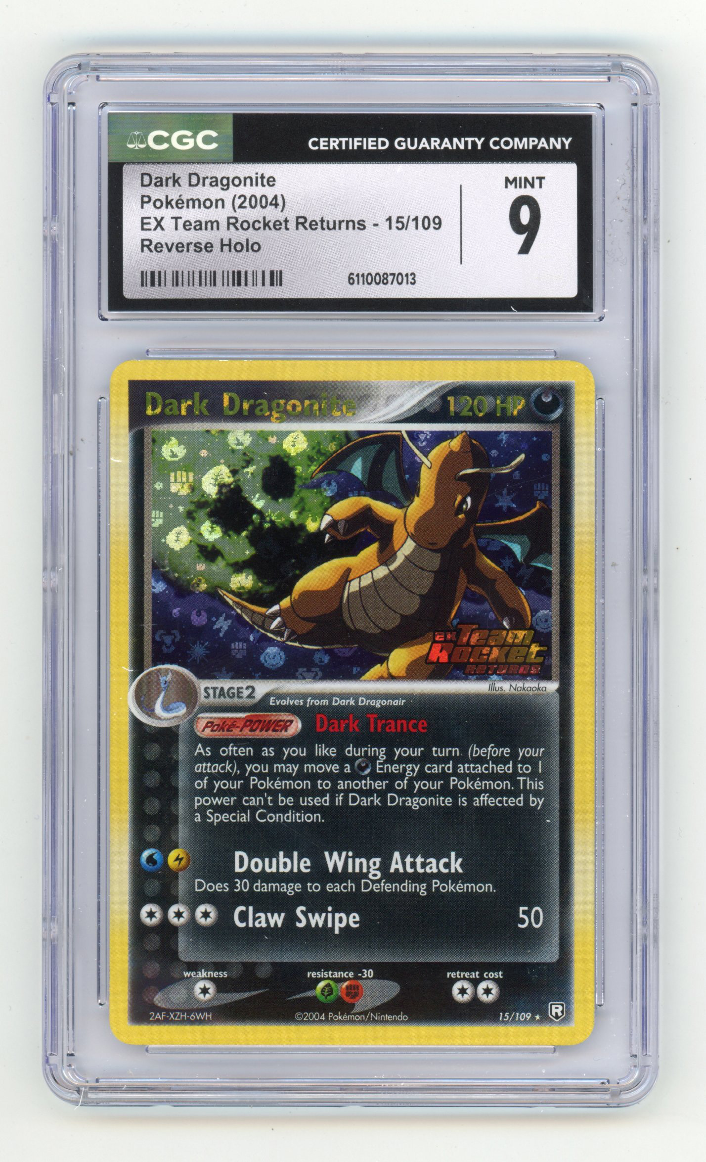 CGC 9 Dark Dragonite #15 Reverse Holo - EX Team Rocket Returns