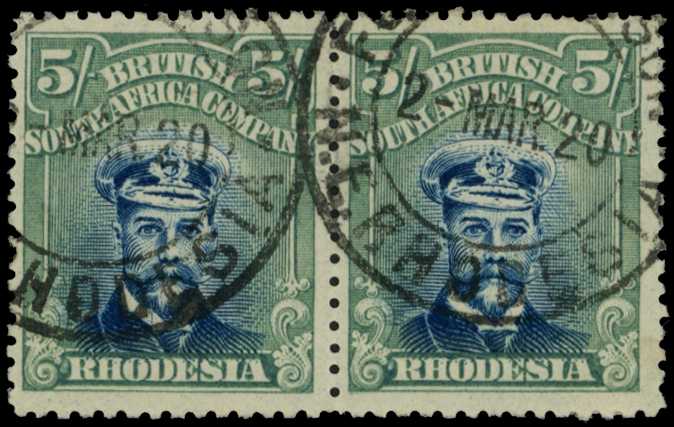 1918-21 5/- Head Die IIIB, perf 14, toned...