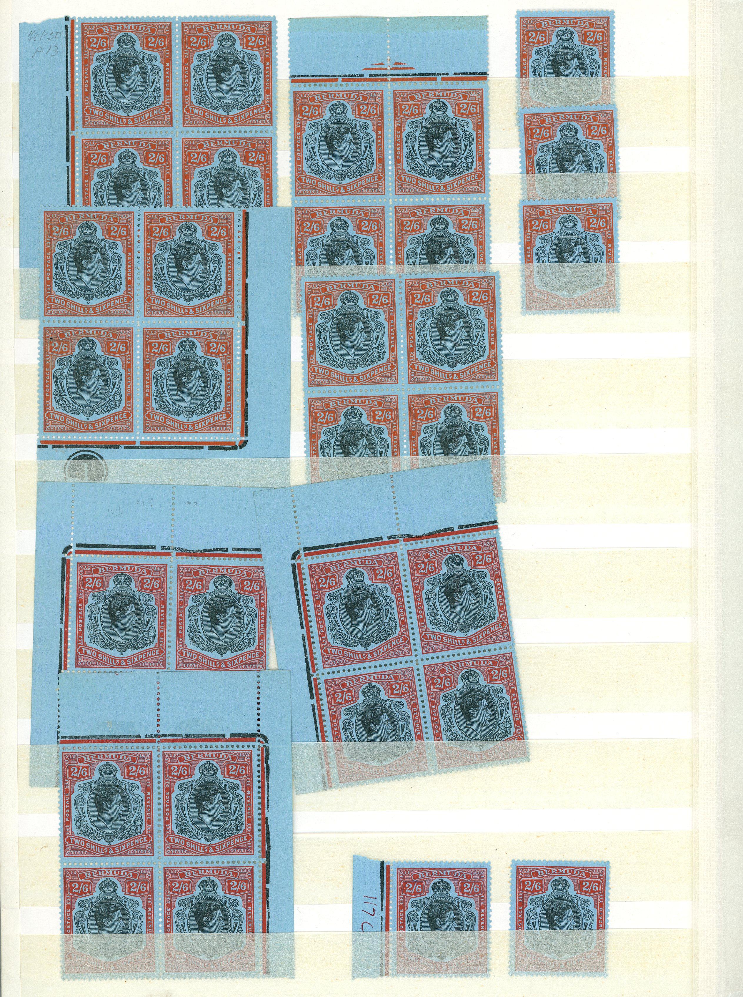 Bermuda SG 117b-d range mint