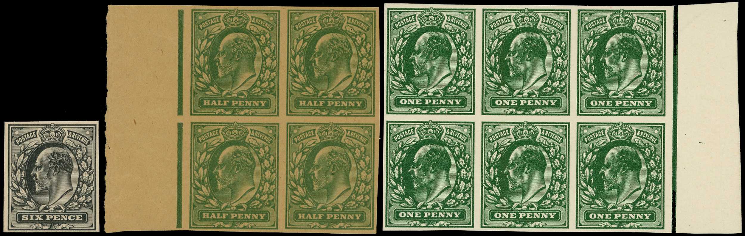 1902-13 Plate proof imperforate ½d in...