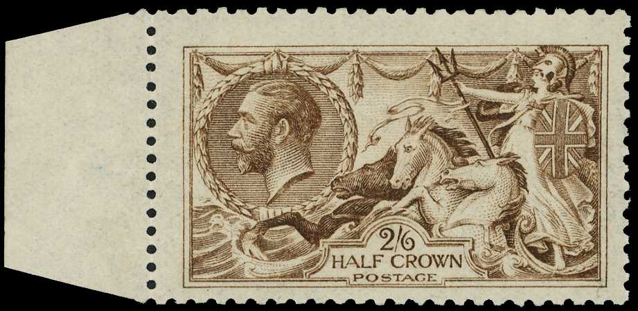 1915 De La Rue 2/6d yellow-brown with...