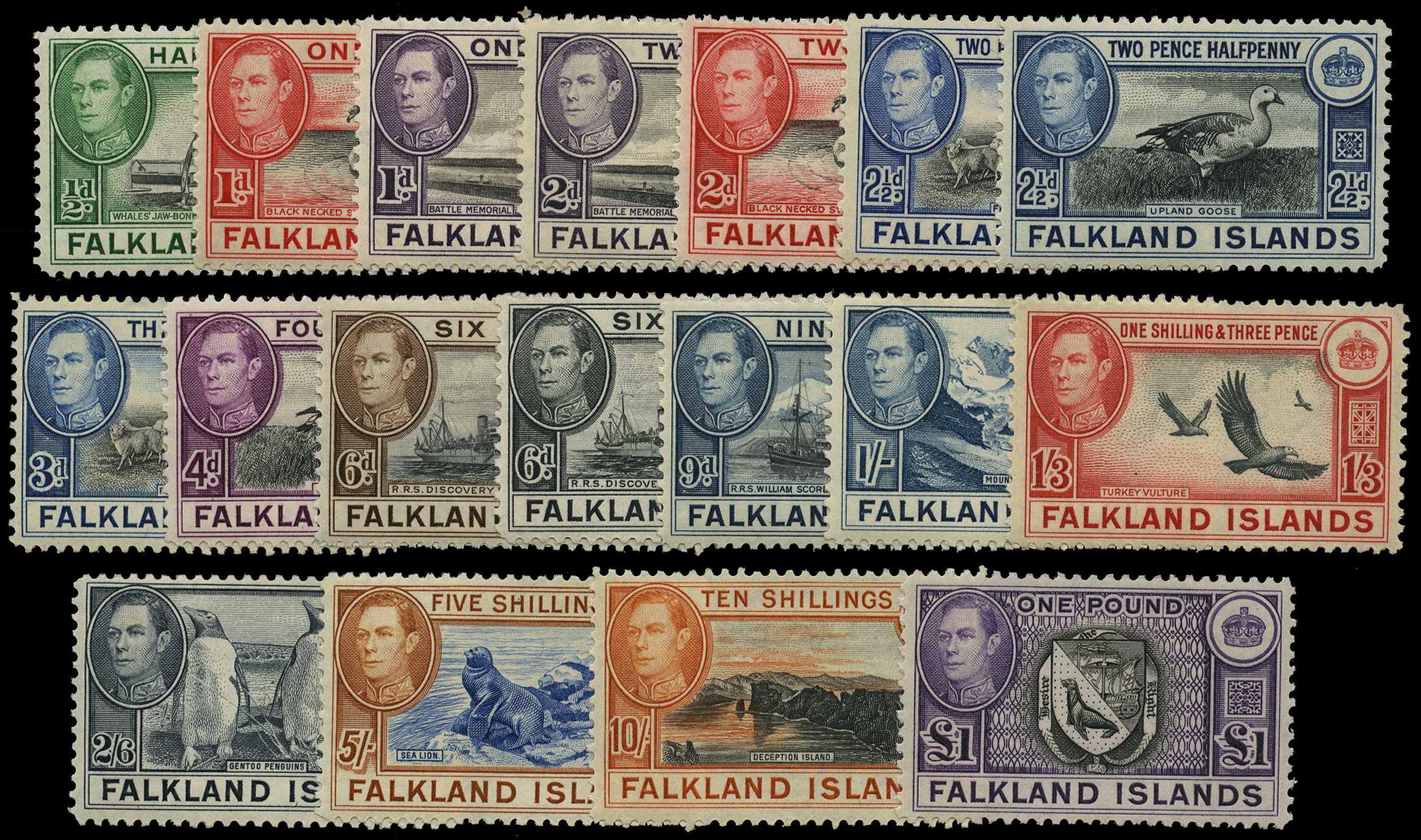 1938 set of eighteen, good o.g. SG...
