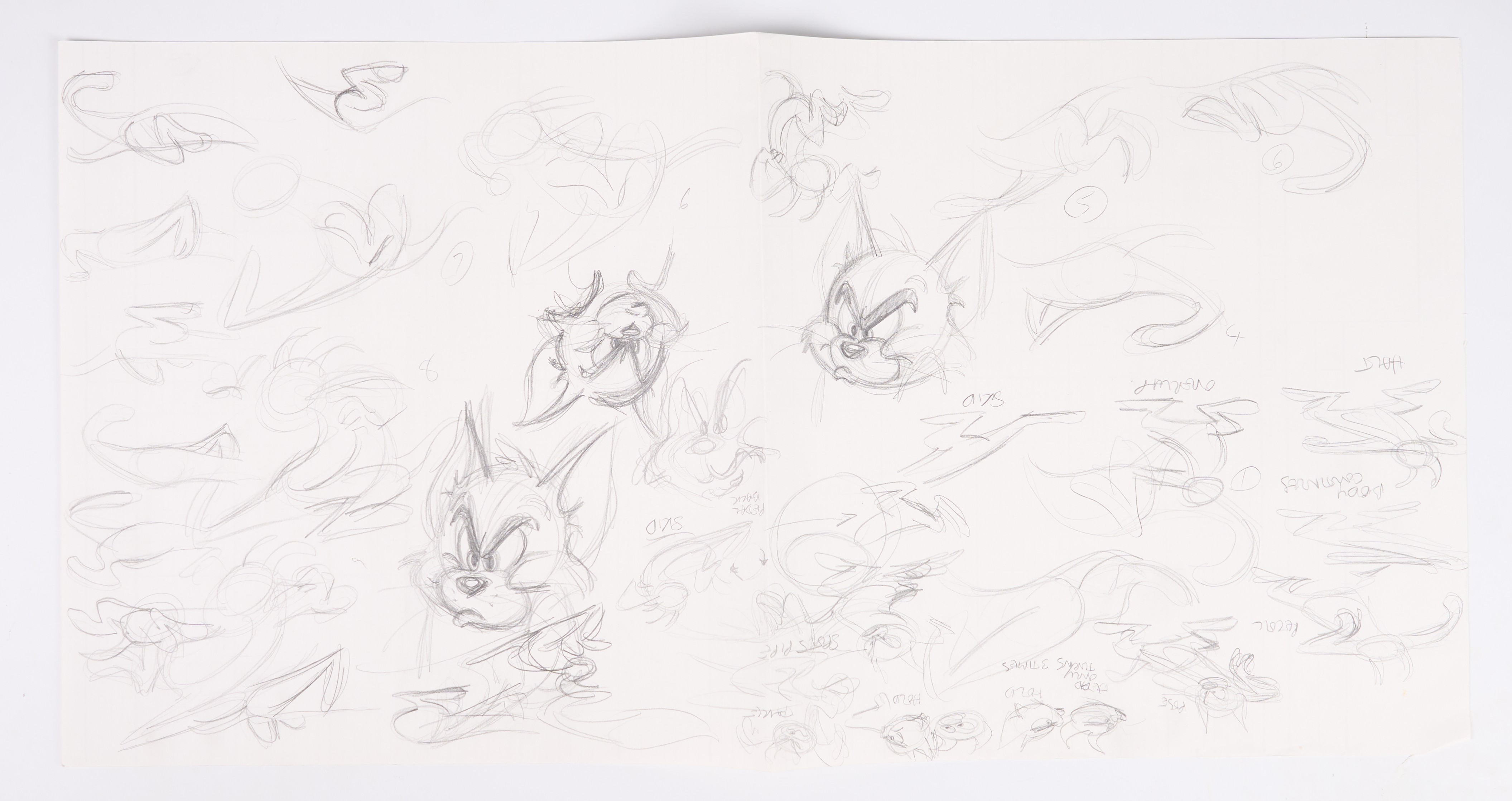 Tom And Jerry Animation Drawings For Ford Mondeo Advert (Large Company, 2003) Approx. 70+