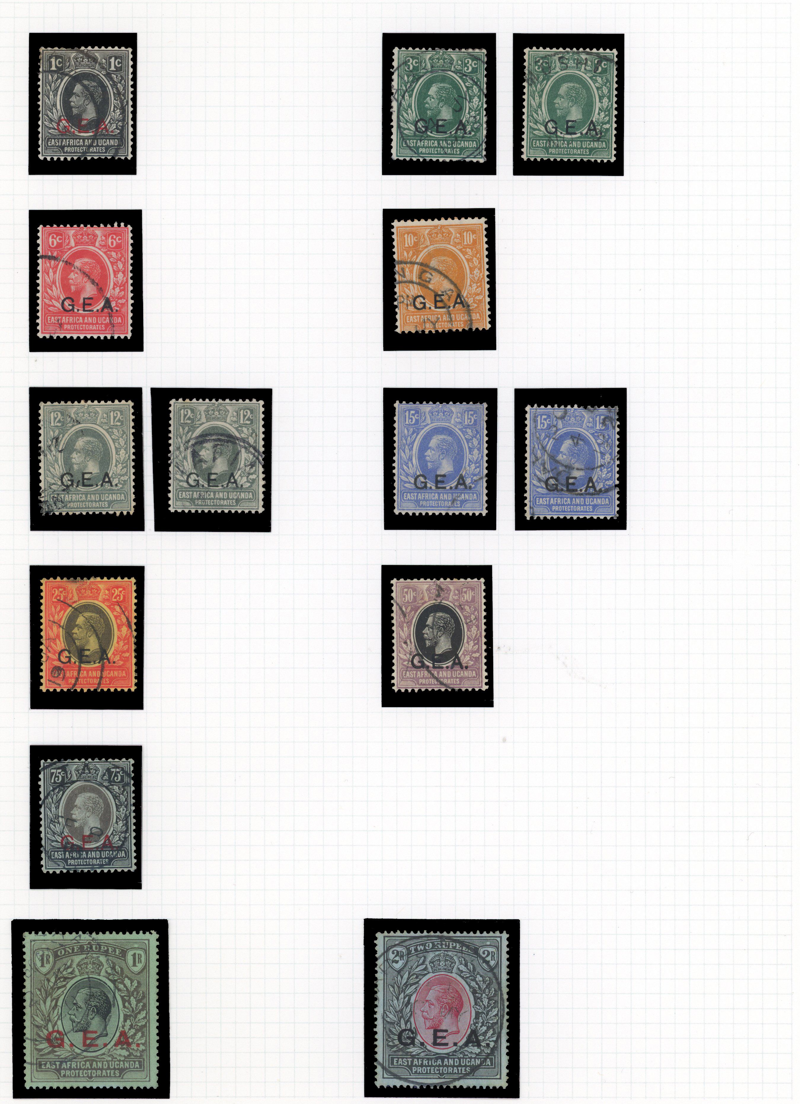 Tanganyika 1917-25 used collection arranged on album leaves