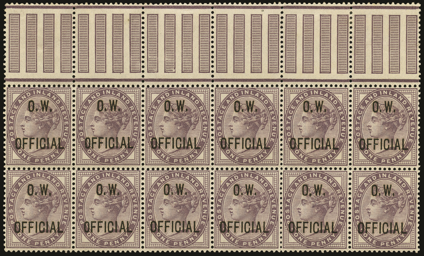 SGO33 1896 1d O.W. Official u/m x12