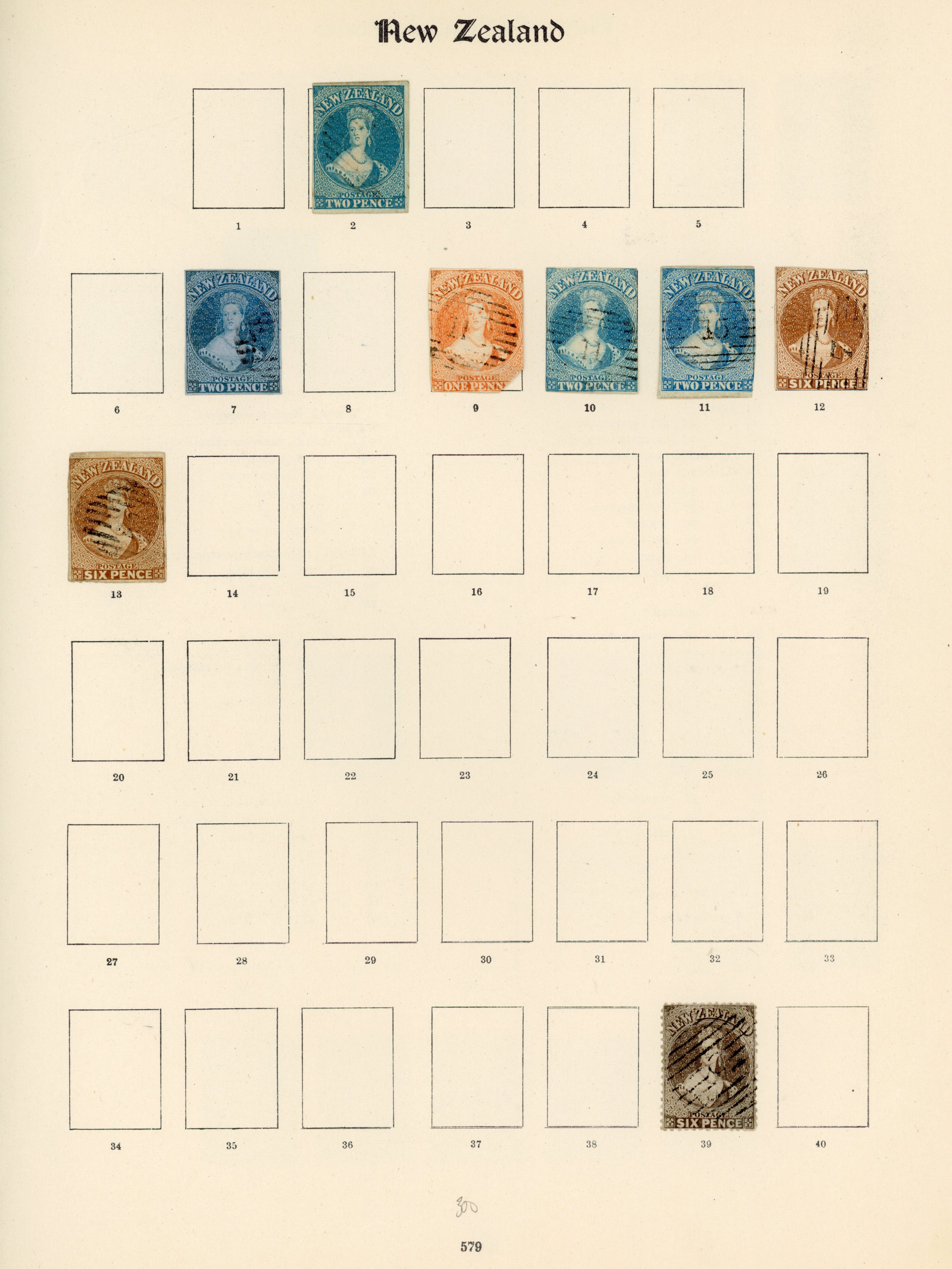 1855 to 1872 used Chalon head selection on Imperial leaves includes 1855 2d, 1857 2d(3) to 6d (2), 1862 imperf to 1s (2),