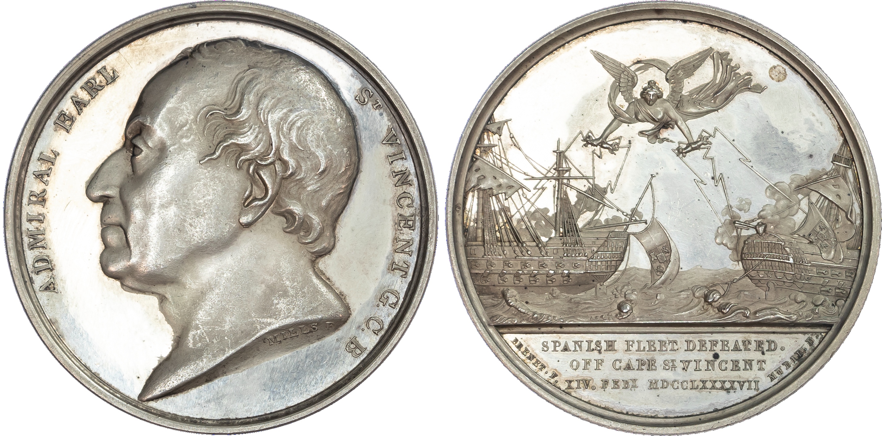 John Jervis, Admiral Earl St Vincent (1735‑1823), The Battle of Cape St Vincent, silver medal