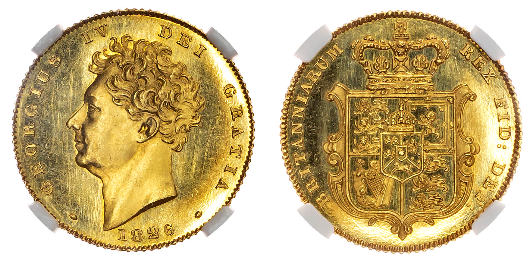 George IV (1820-1830), AV Proof Half-Sovereign, 1826. NGC PF 64 Cameo