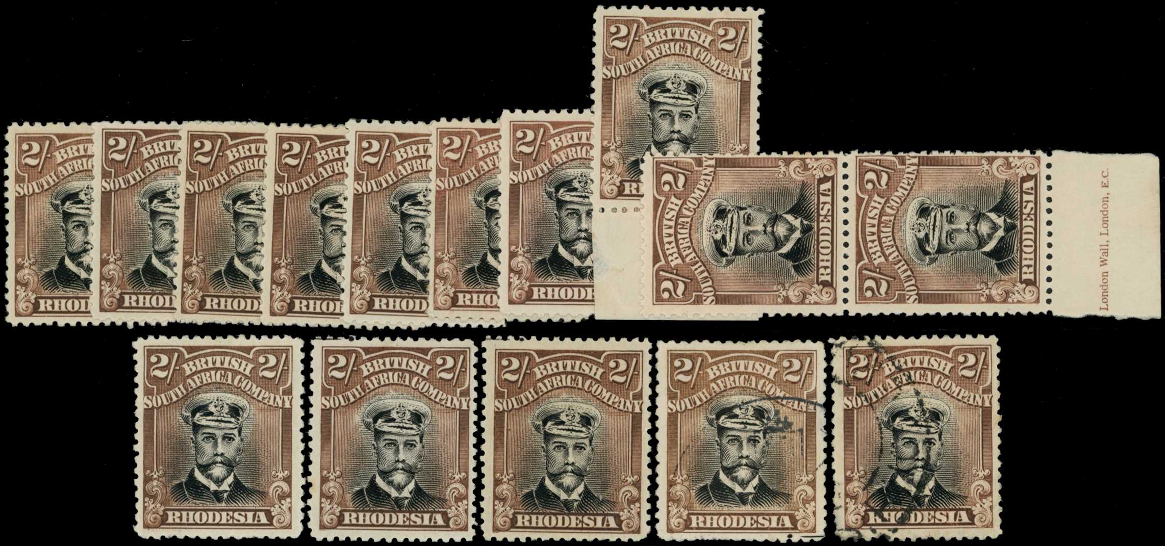 1922-4 2/- Head Die IIIB, perf 14, white...