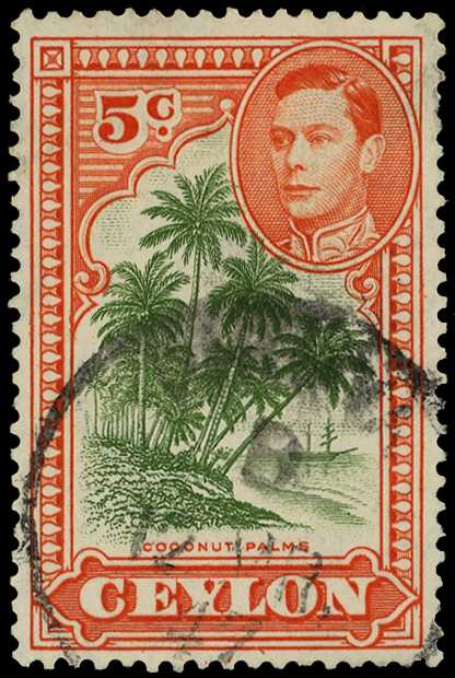 1938-49 5c sage-green and orange...