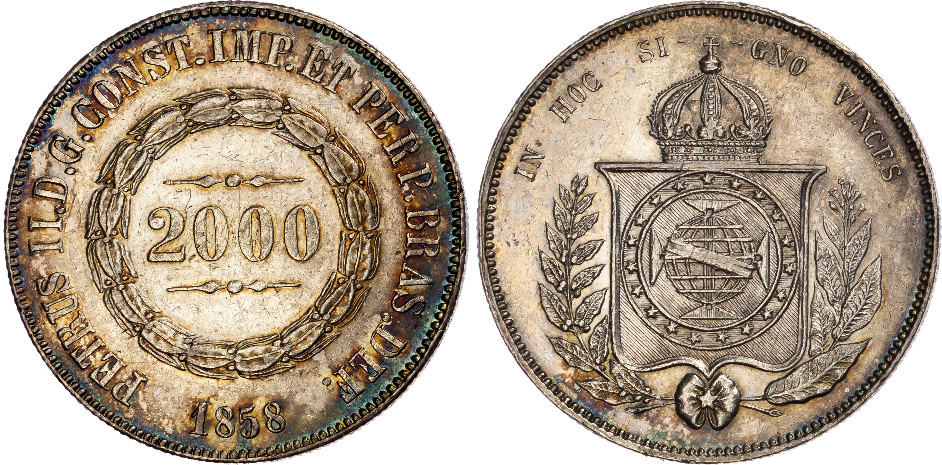 Brazil, Pedro II (1831-1889), silver 2000 Réis, 1858