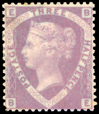 1860 1½d rosy mauve on blued paper, SG 53a
