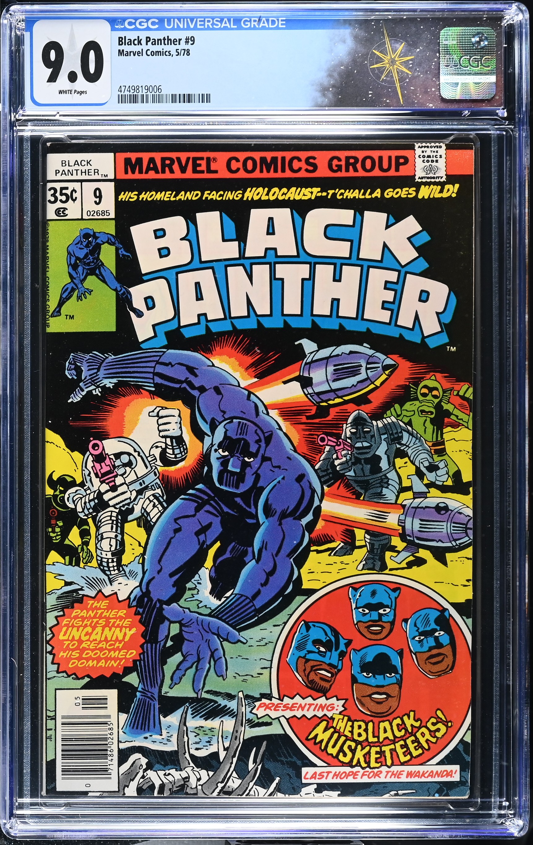 Black Panther #9 CGC 9.0 "Black Musketeers" (Marvel Comics, 1978) White Pages