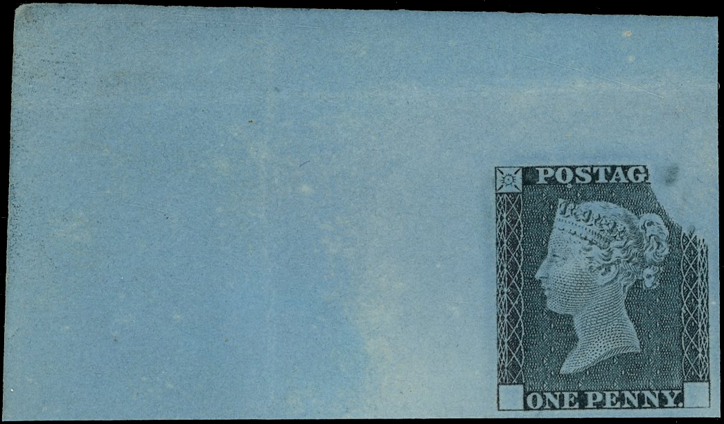 1840 1d Rainbow trial (State 3a) top left hand corner marginal