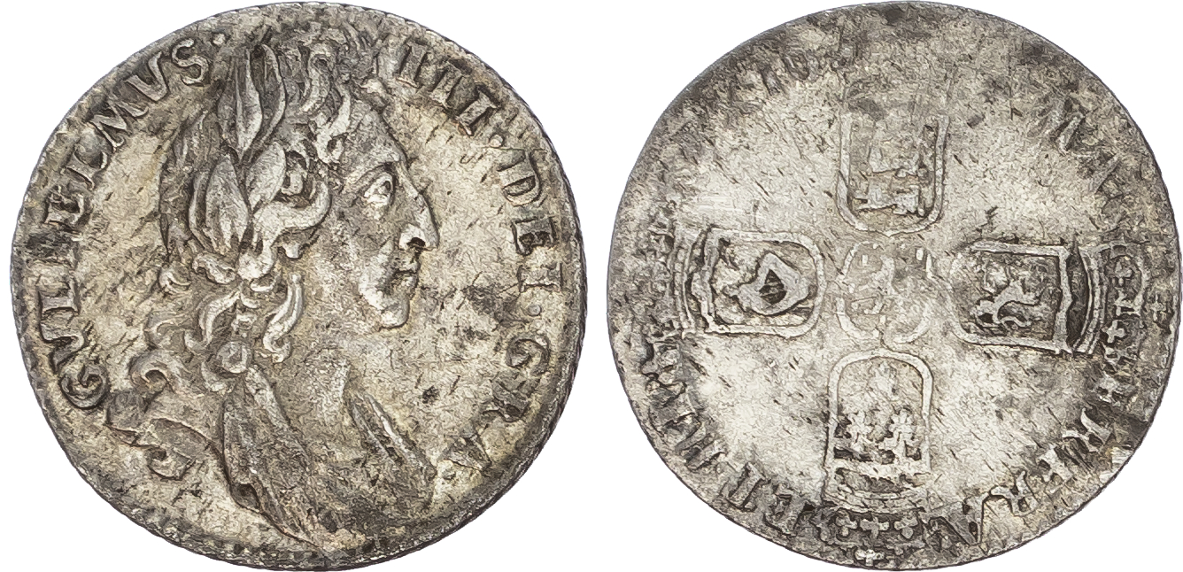 William III (1694-1702), Sixpence, 1695/6?