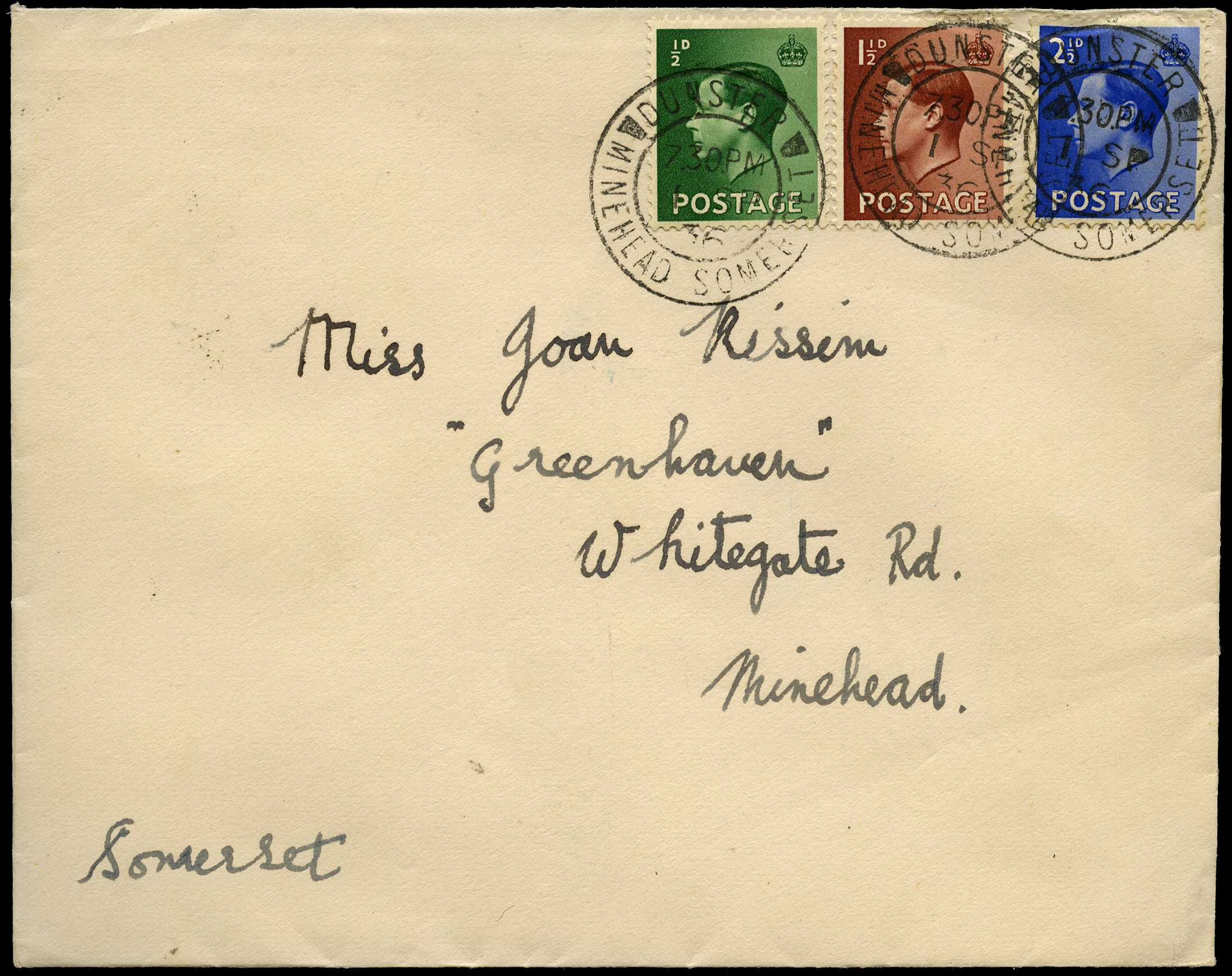 1936 KEVIII ½d, 1½d and 2½d on...