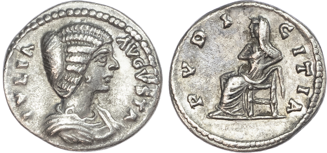 Julia Domna (Wife of Septimius Severus) AR Denarius, Laodicea ad Mare, 3.08g. 