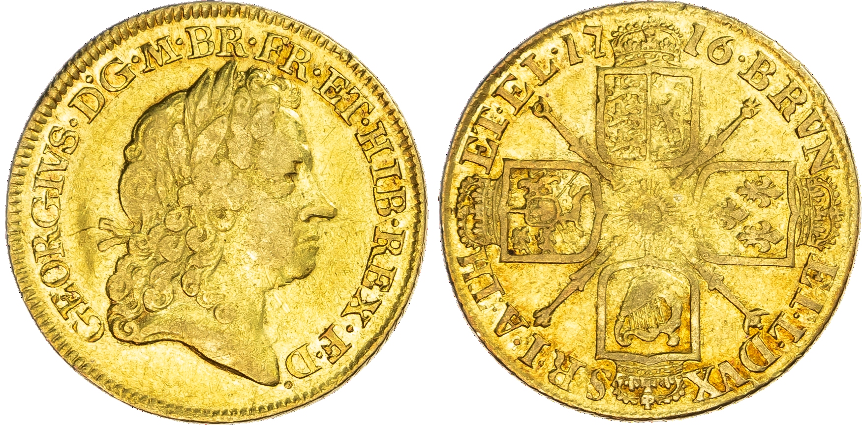 George I (1714‑1727), Guinea, 1716, third laureate bust right