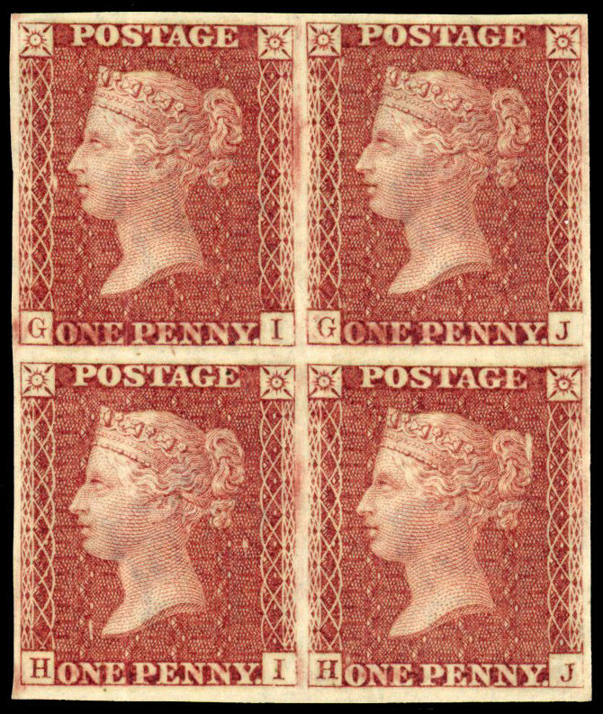 1855 1d Red brown Pl.25 (Neal's Steam Press Experimental Printing). 