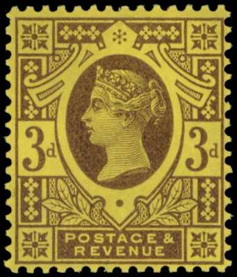 1890 3d purple on orange, fresh unmounted...