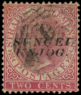 1889 2c pale rose overprinted Type 29, R7/3 error 'UNJOG', quite lightly used, a faint toned area at upper left,...
