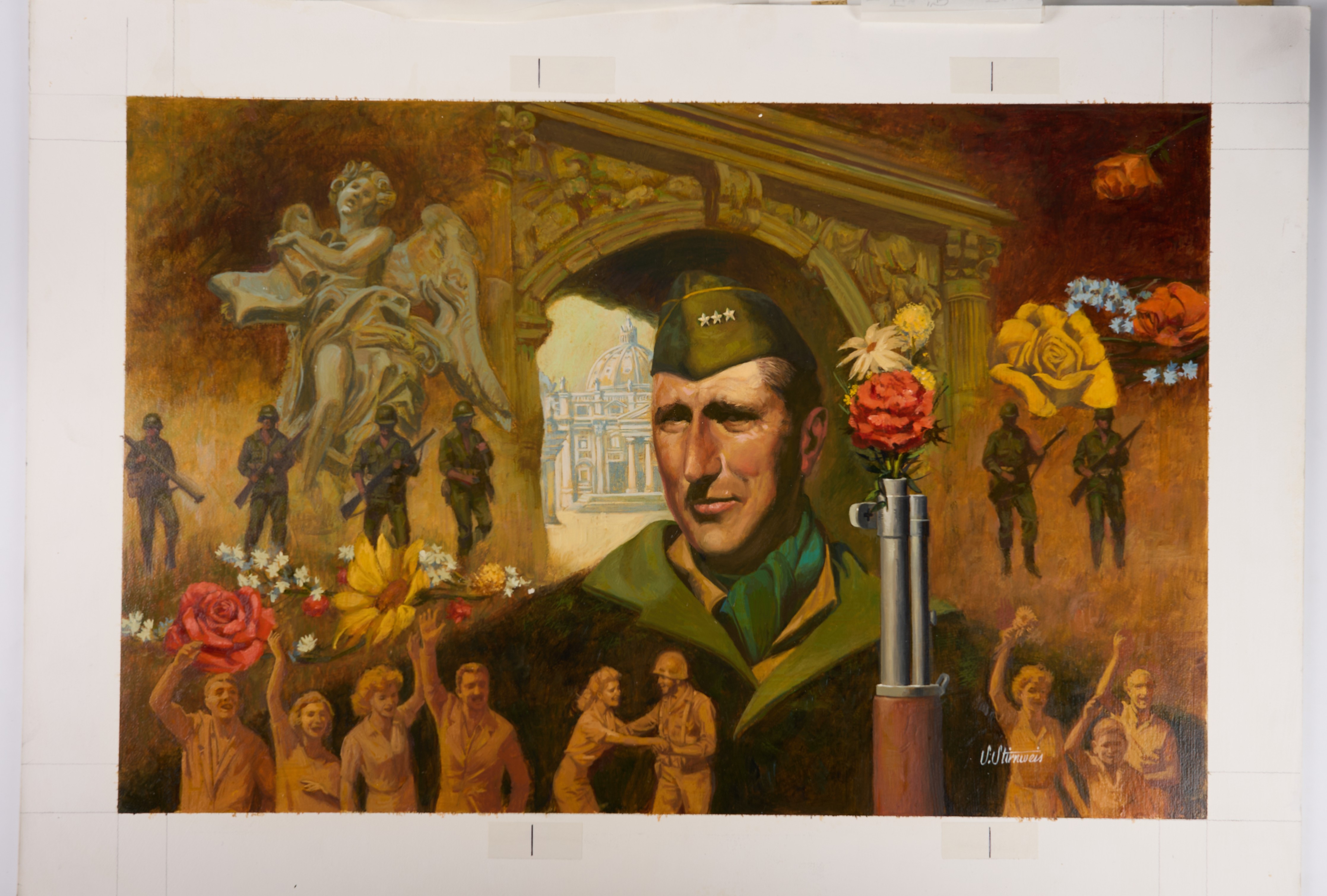 Shannon Stirnweis 'Rome Falls To Allies'' First Day Cover Artwork (Fleetwood, 1994)