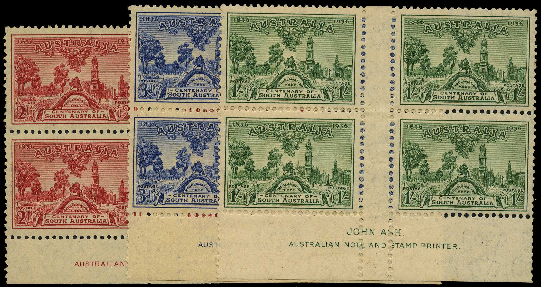 1936 South Australia Centenary set of three...