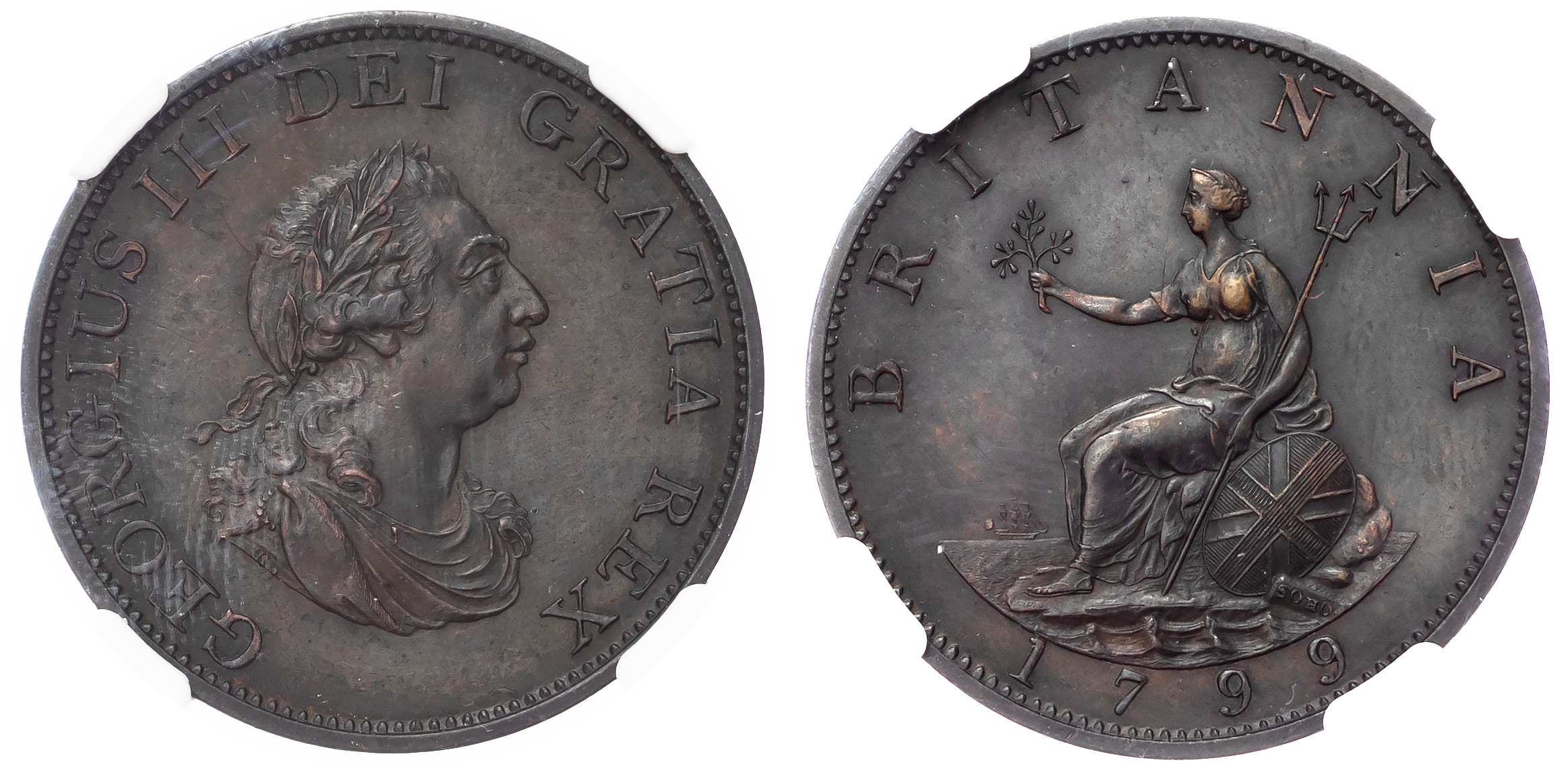 George III (1760-1820) Pattern Halfpenny, 1799, third issue, Soho mint, Birmingham.