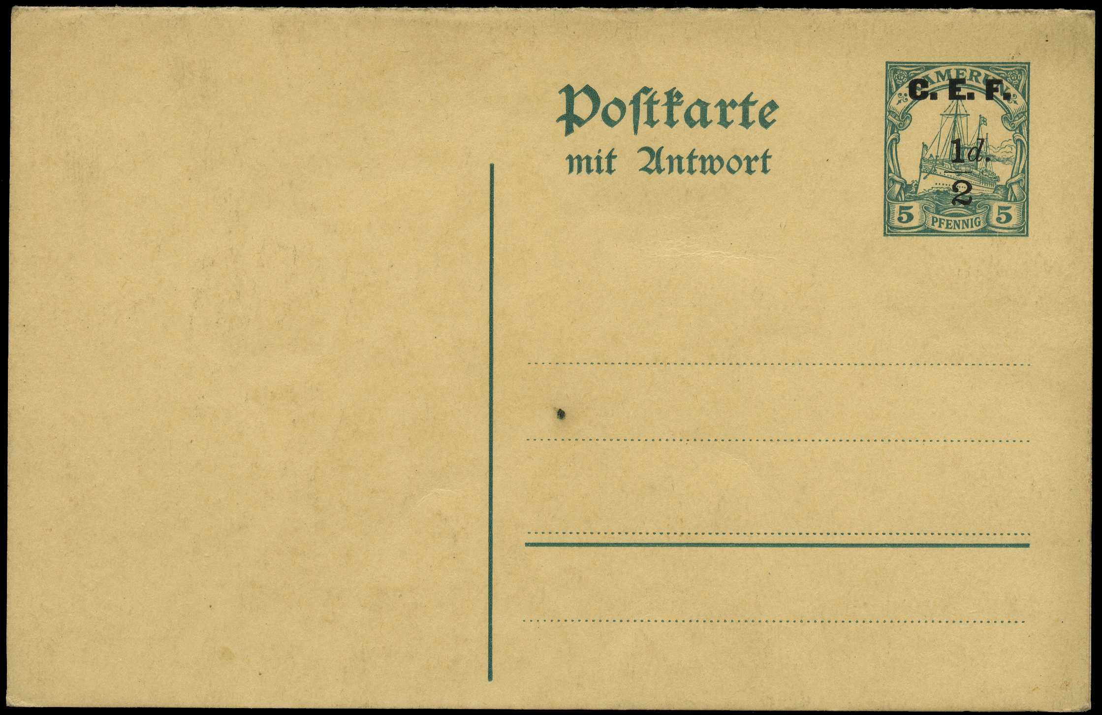 POSTAL STATIONERY: Australian Occupation 1915...