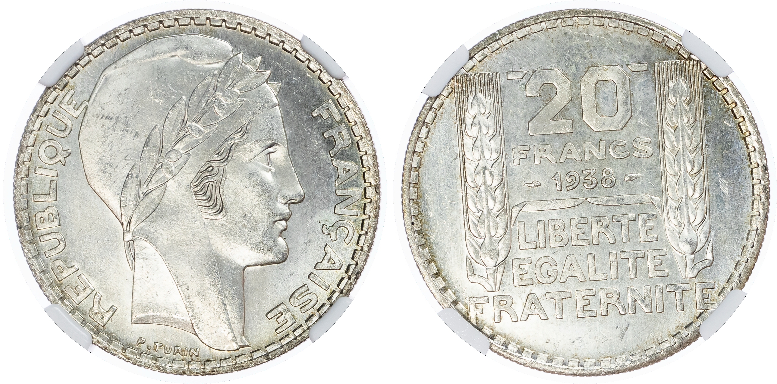 France. Third Republic AR 20 Francs. 1938. 