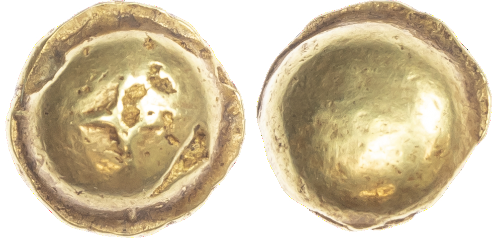 Celtic Gaul, Senones (1st Century BC) AV Stater, ‘Bullet Money’, 7.27g. Broad cross. Rev. Blank mound. (DT 2537; Flesche