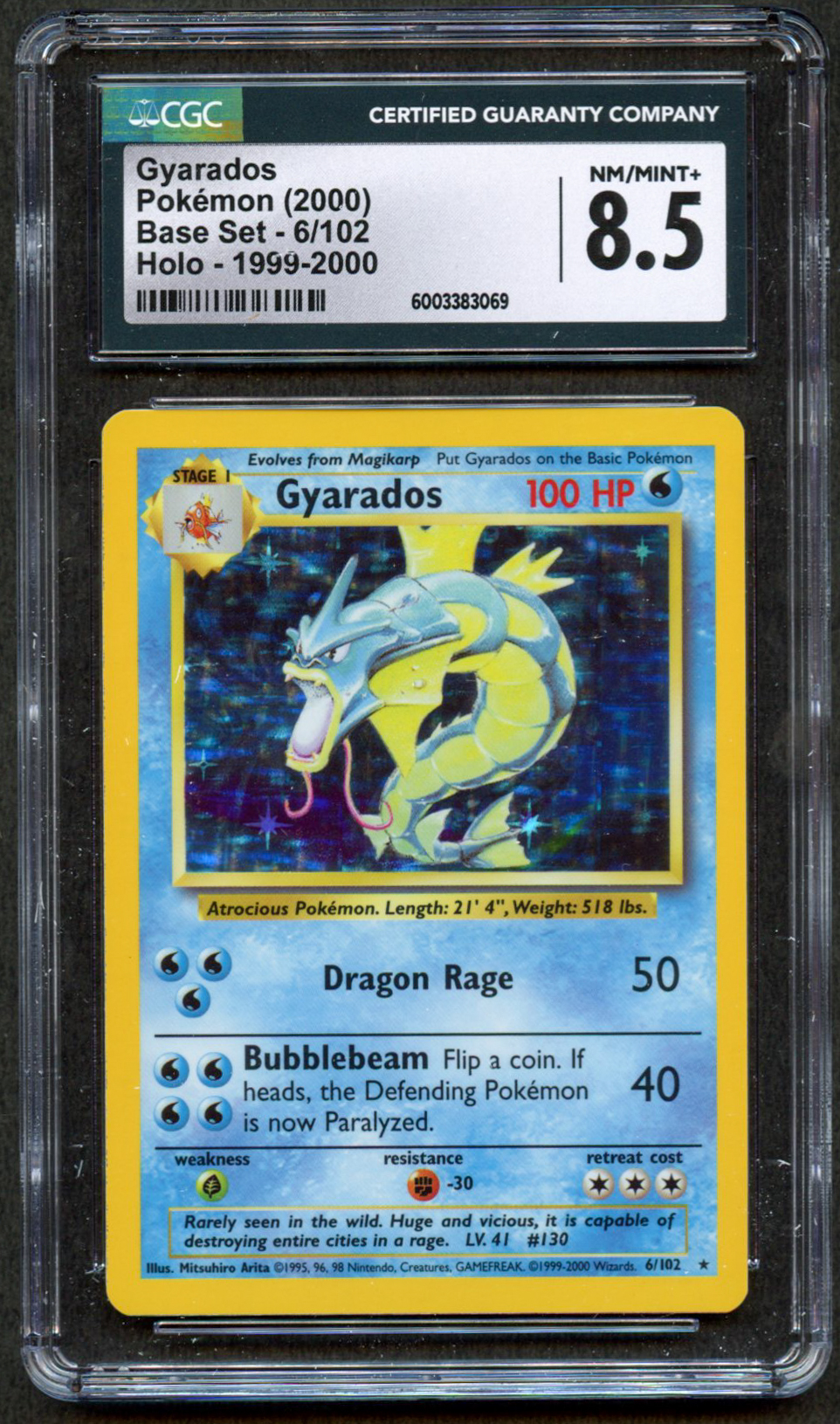 CGC 8.5 Gyarados 4th Print - Base Set (1999-2000)