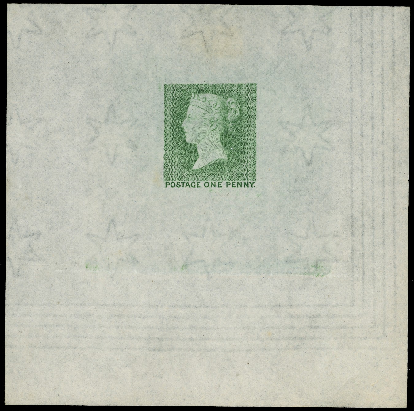 1919 1d Die proof of the first (Later rejected)...