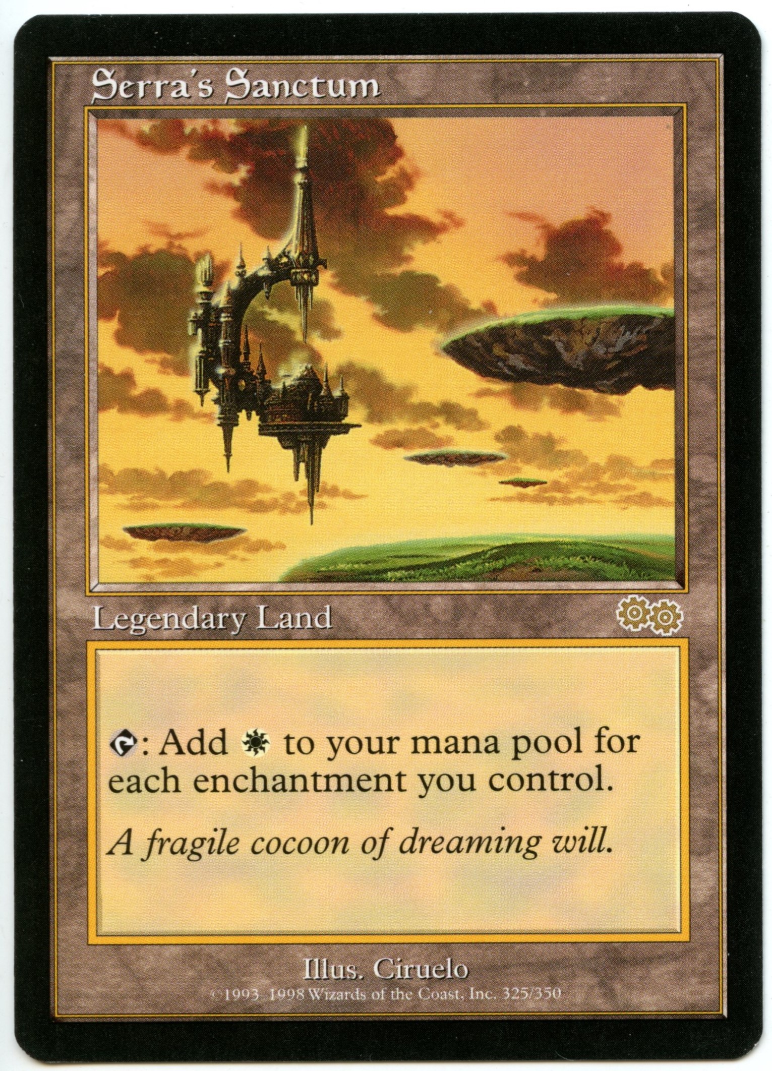 Magic The Gathering  - Serra's Sanctum  - Urza's Saga - Near Mint 